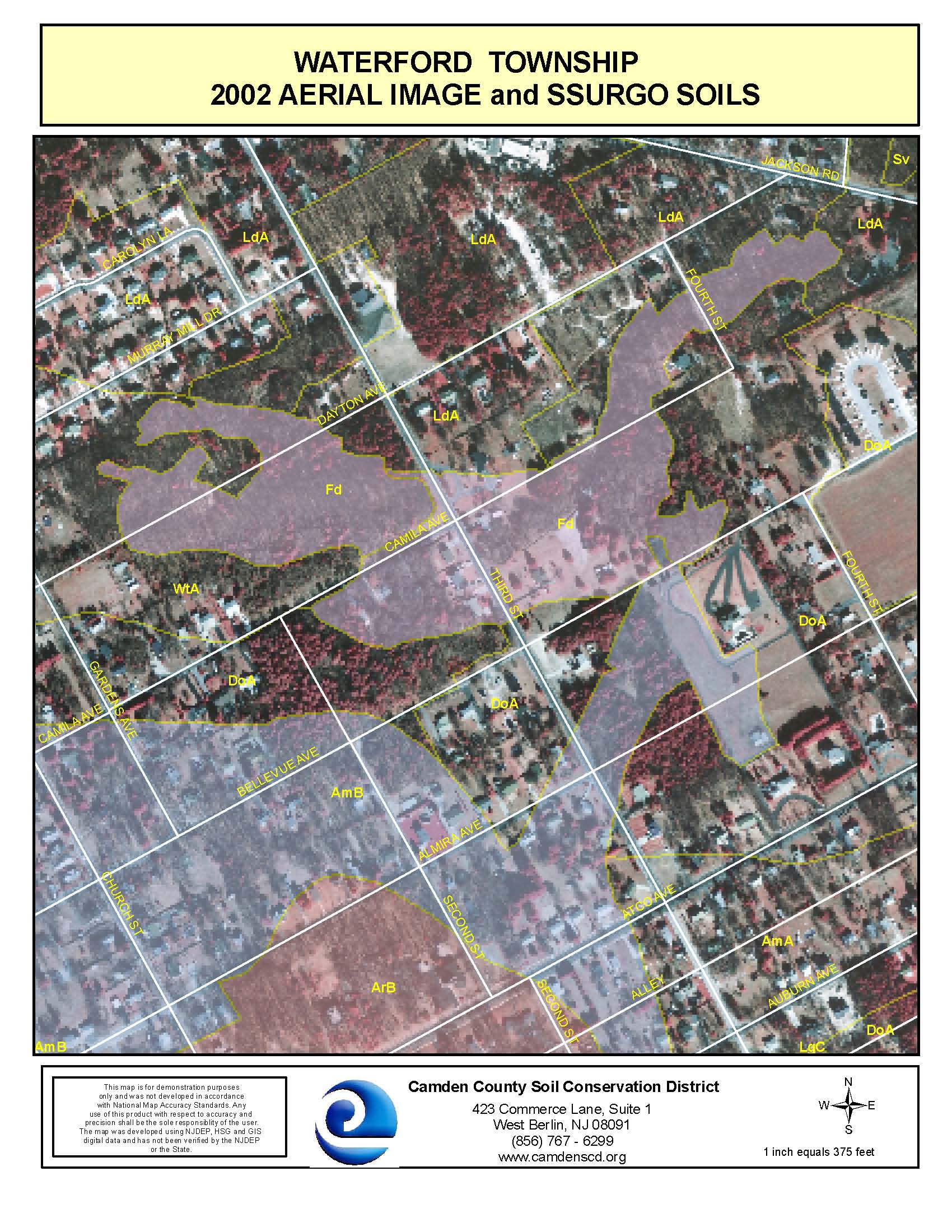 Waterford Township 2002 Aerial Image and SSURGO Soils